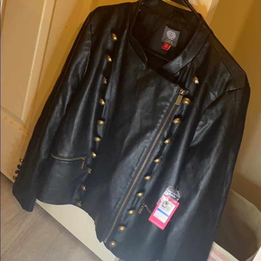 Brand new leather jacket with tags still on it